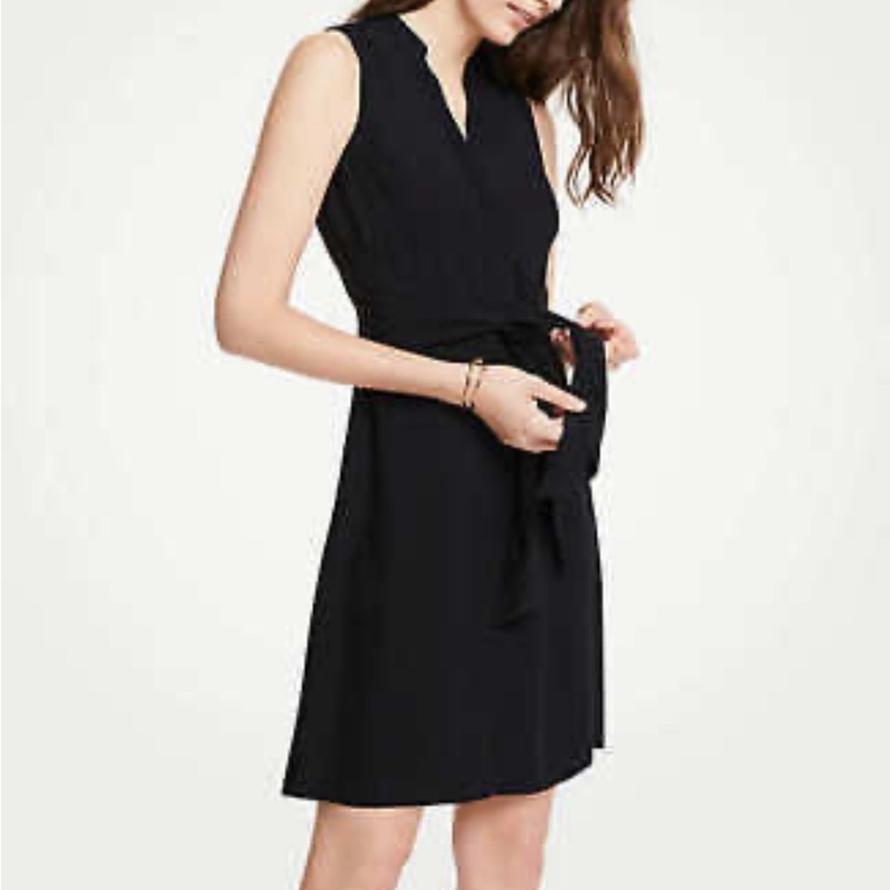 NWOT Ann Taylor Navy Tie-Front Dress